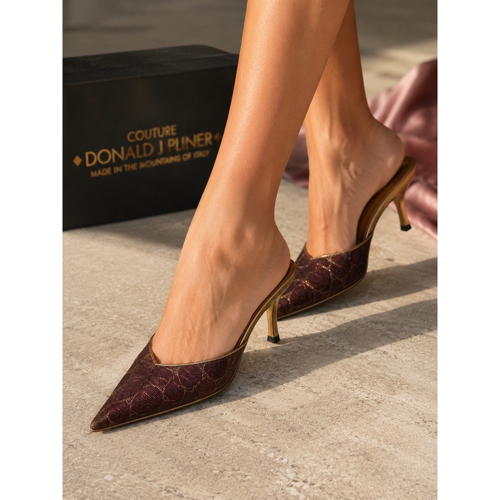 Donald J Pliner‎ Mules Womens Size 8 Bronze Excellent Iridescent Metallic Heels